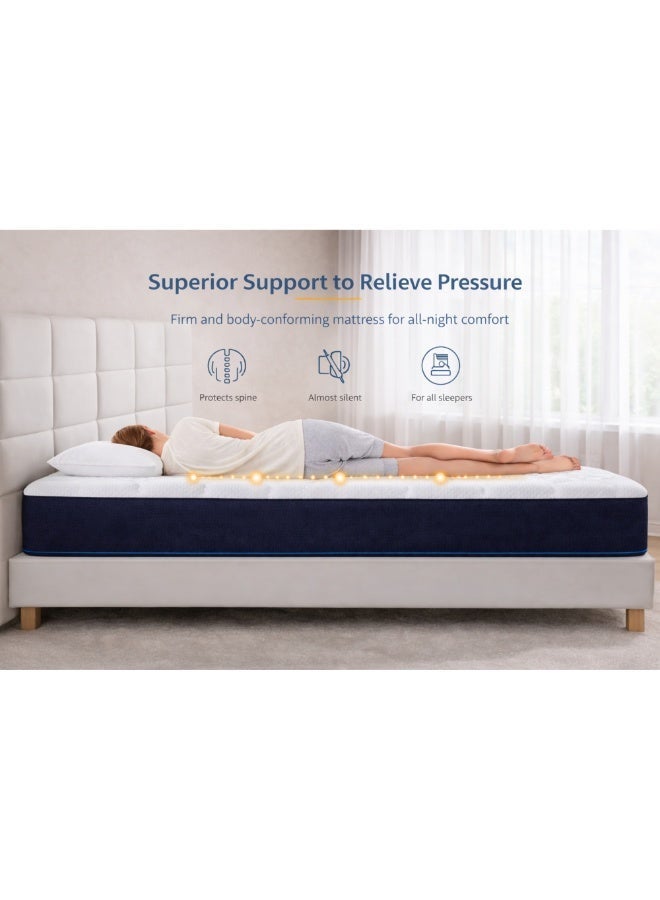 REXAL HOME Supreme Silk Pocket Spring Mattress 160 × 200 × 30 cm – Queen Size, Memory Foam, Medium-Firm Spine Support, Pressure Relief & Edge Support - Image 5